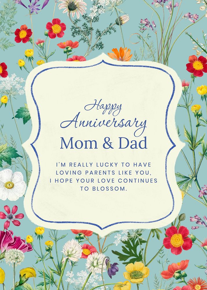 Happy anniversary parents card template