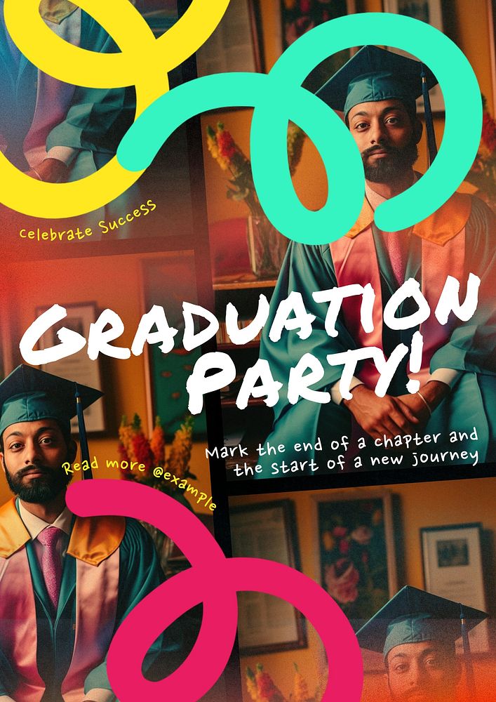 Graduation party poster template