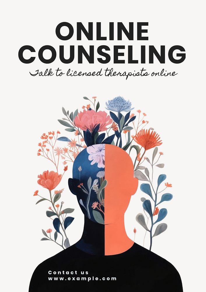 Online counseling  poster template