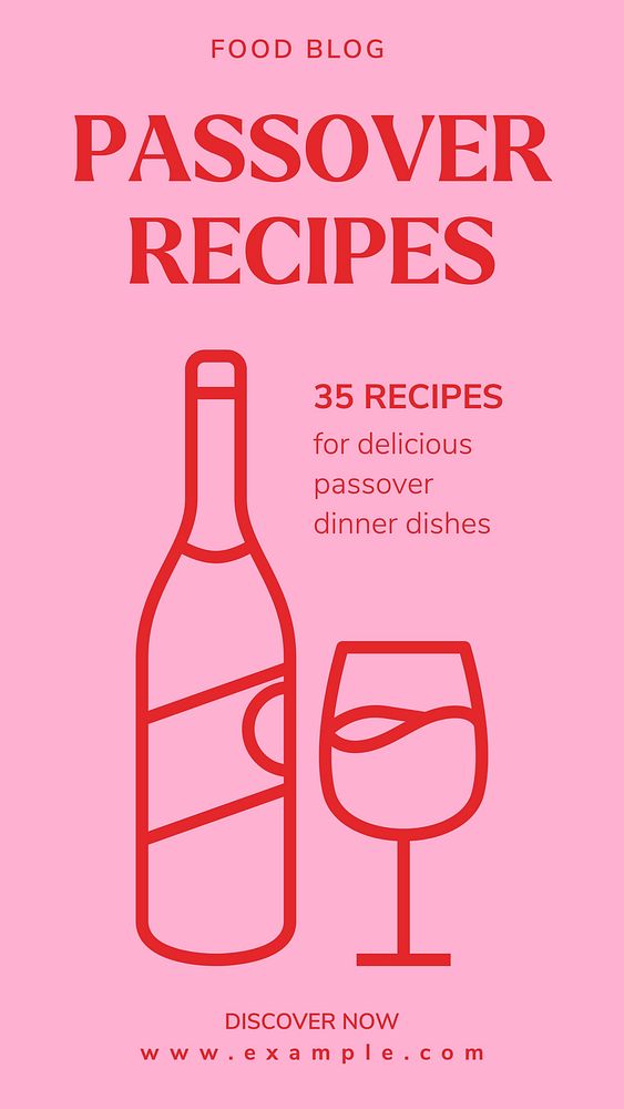 Passover recipes Facebook story template