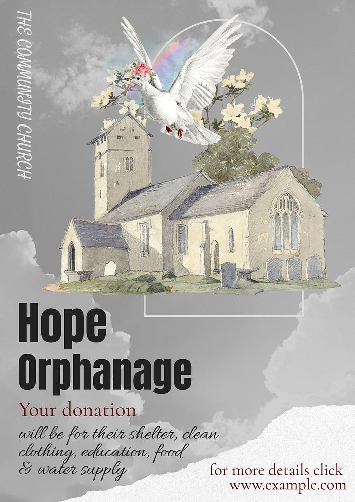 Orphanage donation poster template