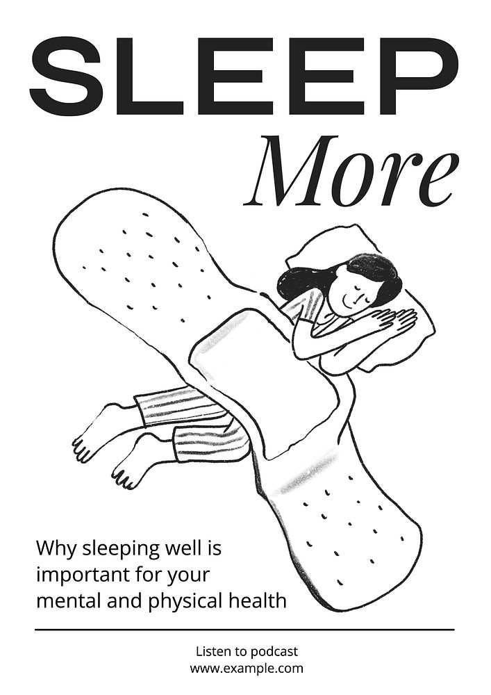 Sleep more poster template | Free Photo - rawpixel