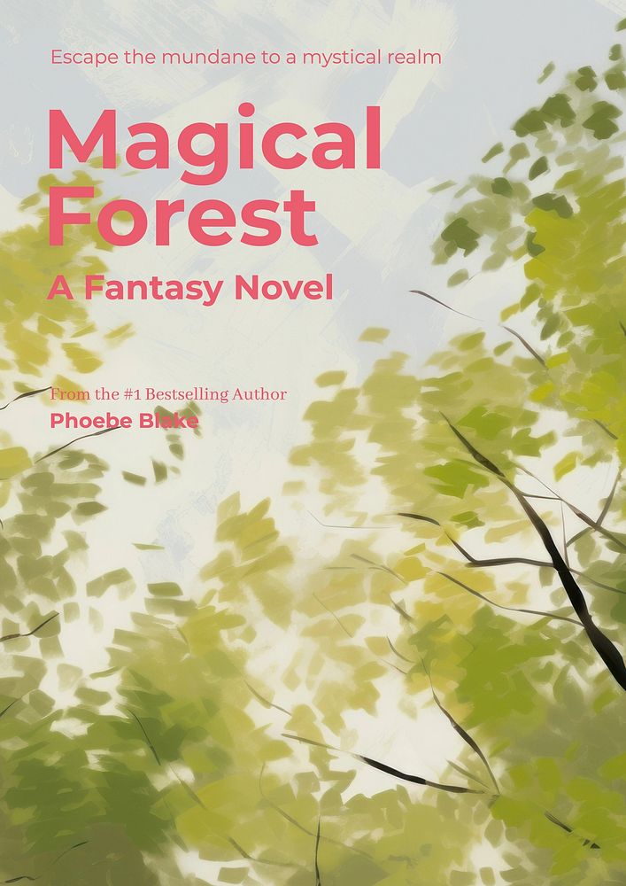 Magical forest poster template