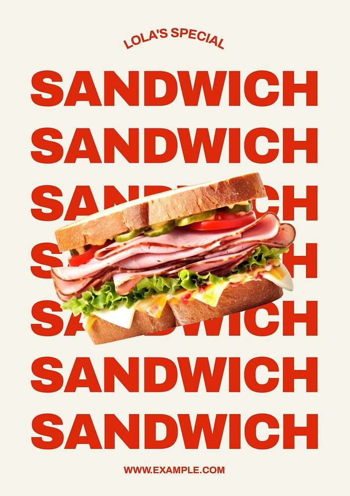 Sandwich recipe poster template