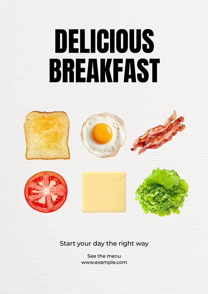 Breakfast menu poster template