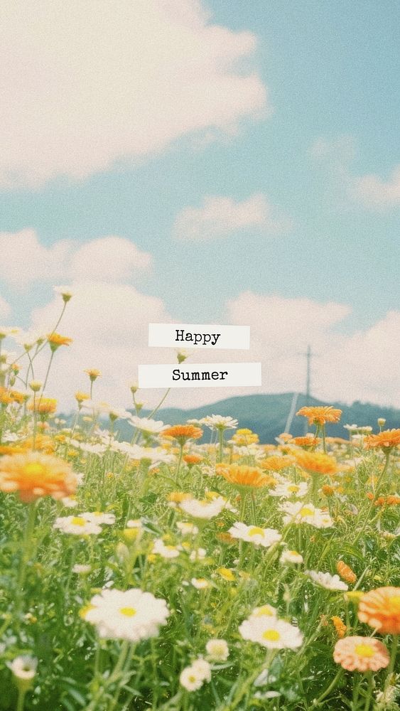 Happy summer quote  mobile phone wallpaper template