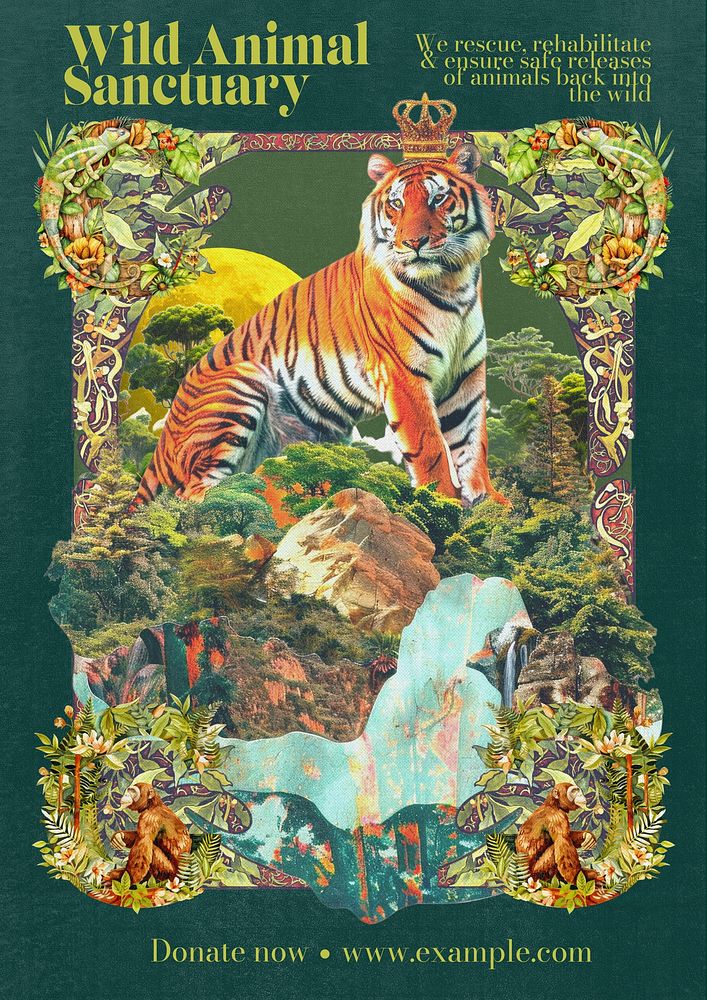 Wildlife sanctuary poster template