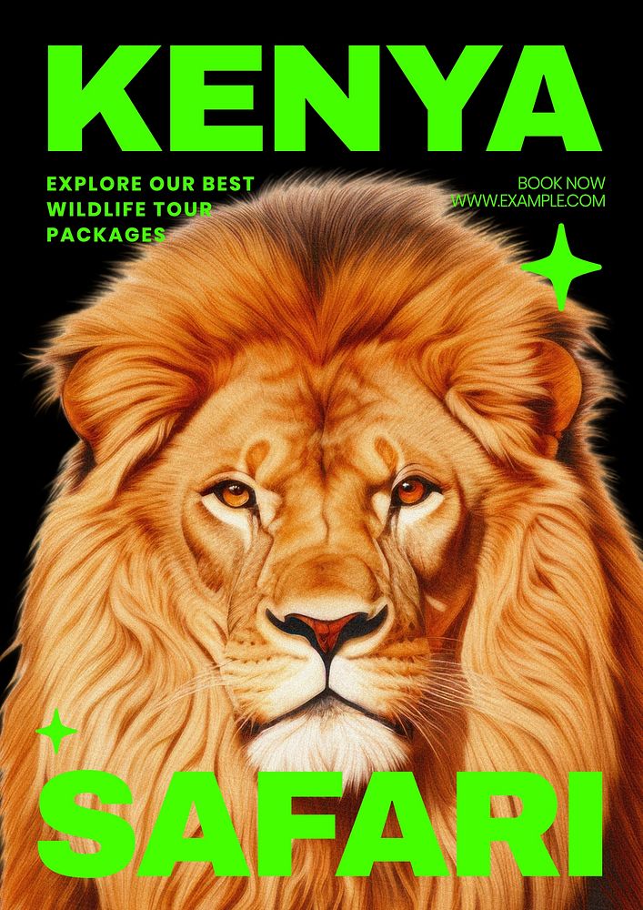 Kenya safari poster template