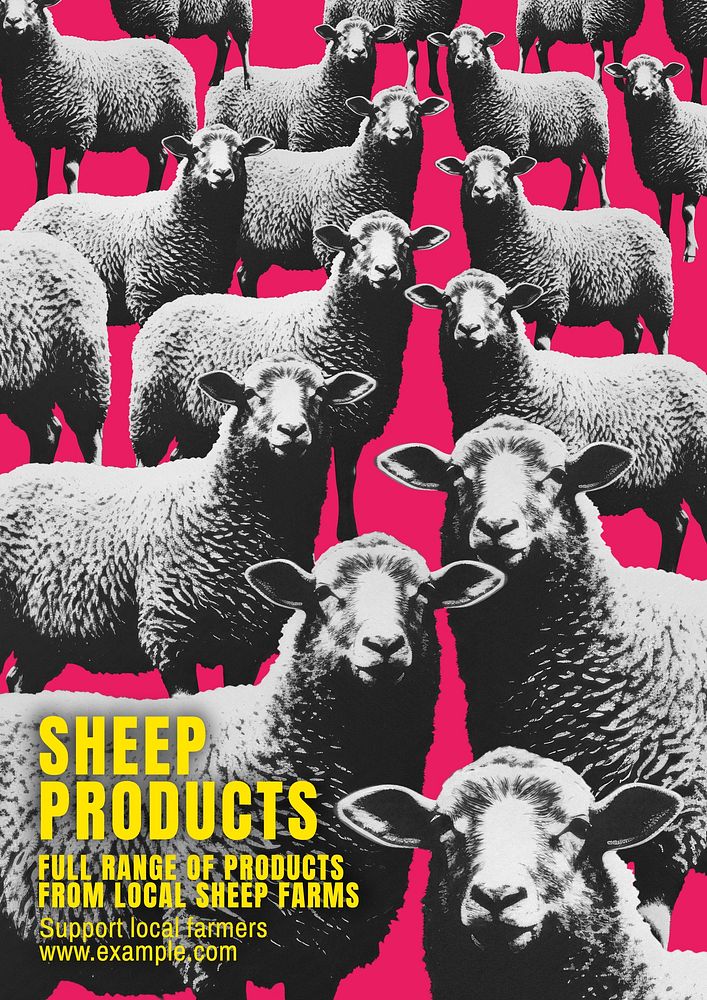 Sheep products poster template