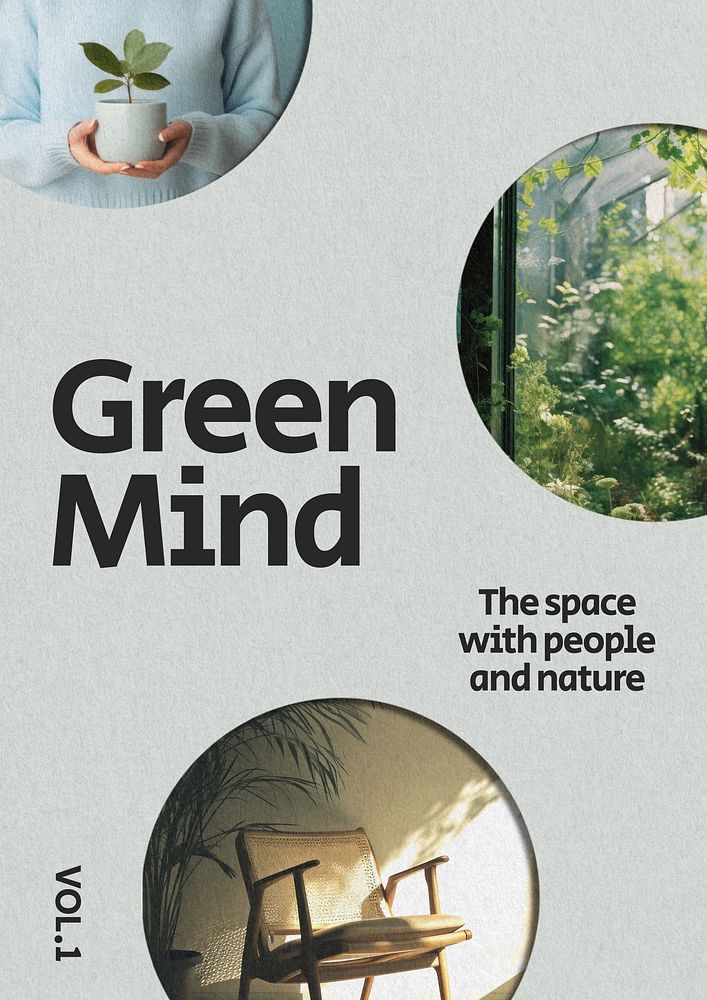Green mind poster template