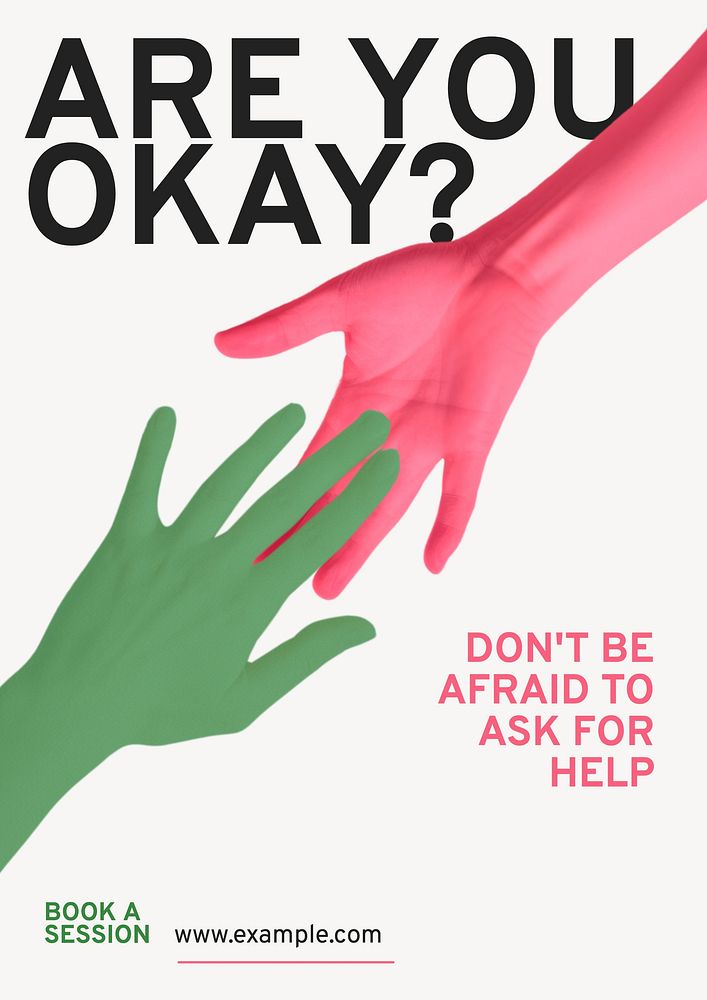 Mental health support poster template