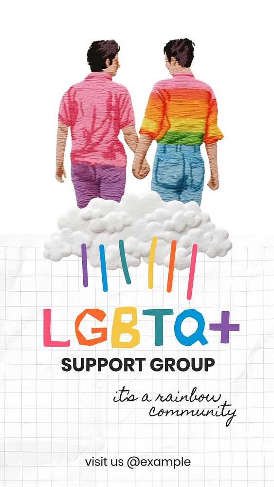 LGBTQ support group Facebook story template