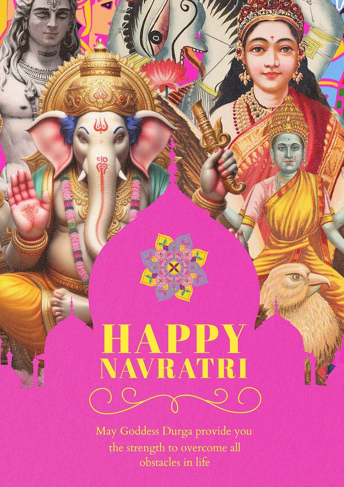 Happy Navratri poster template