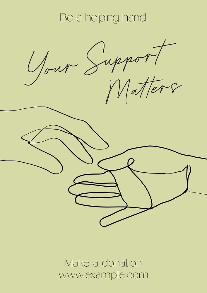 Support & donation poster template