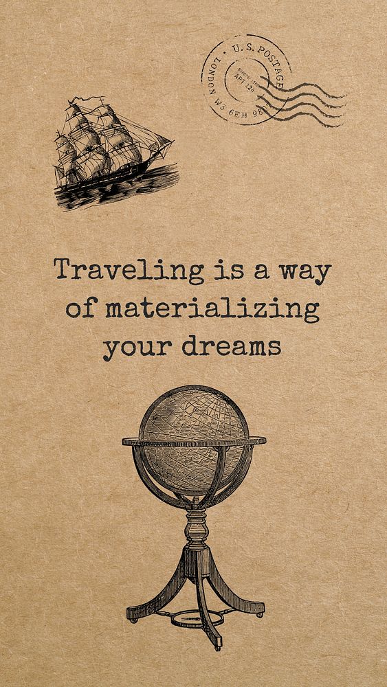 Travel  quote  mobile phone wallpaper template