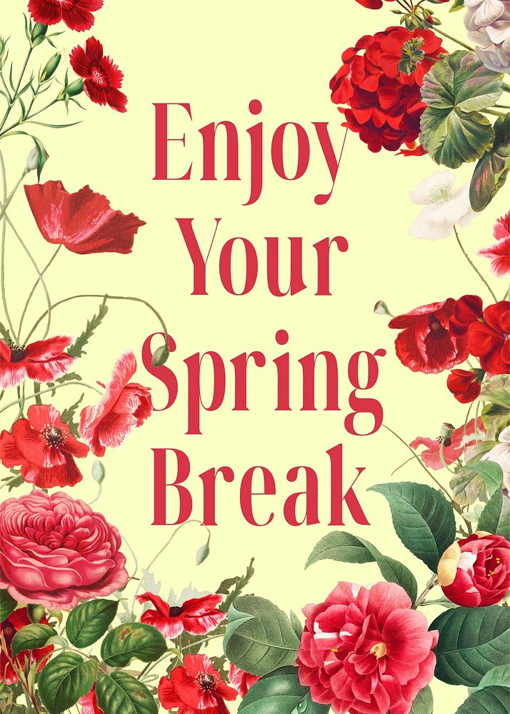 Spring break card template