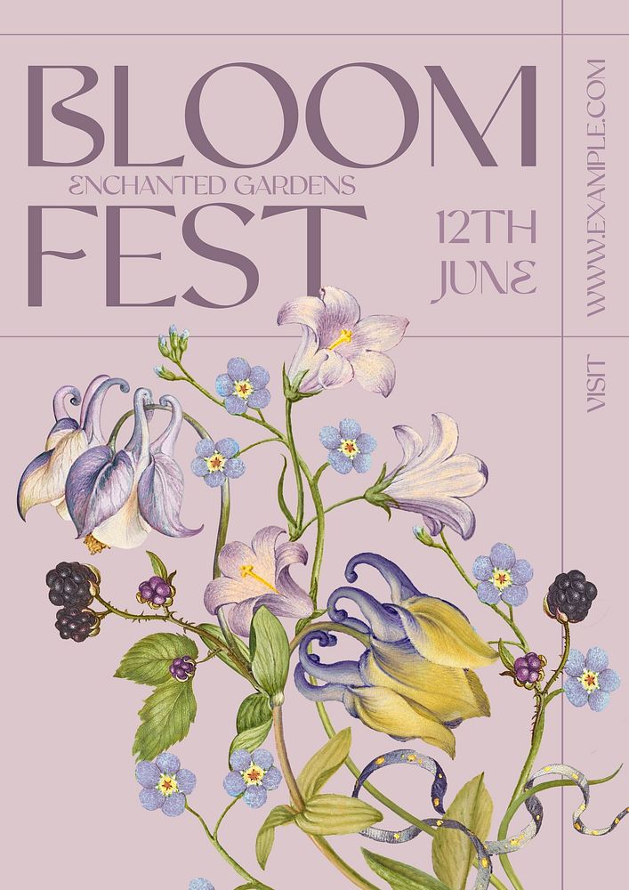 Bloom fest poster template