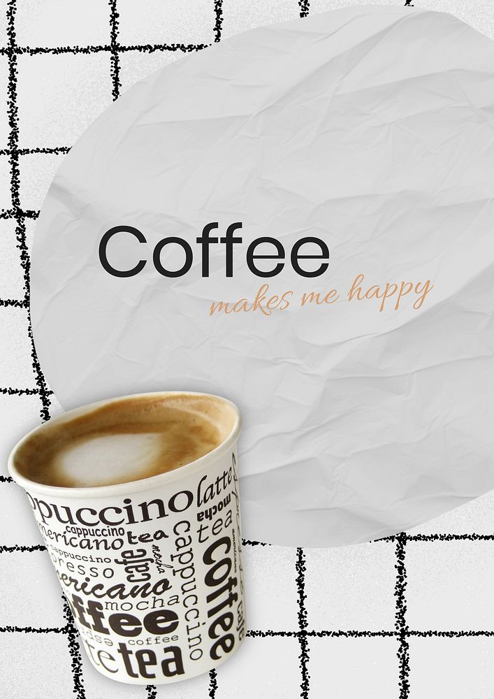 Coffee quote poster template