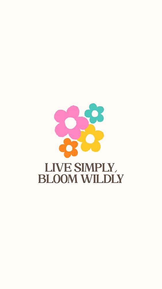 Live simply, bloom wildly Instagram story template