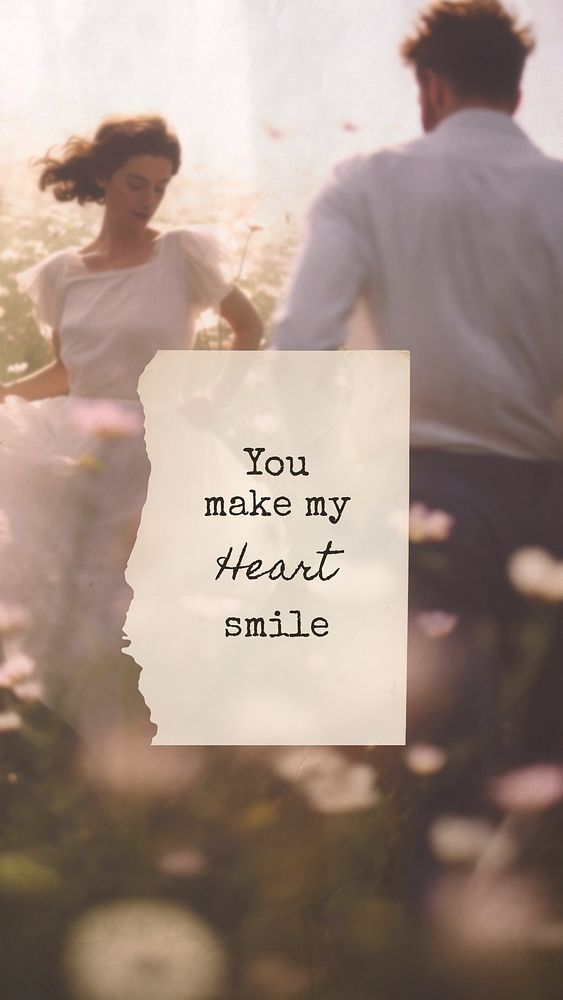 You make my heart smile quote  mobile phone wallpaper template