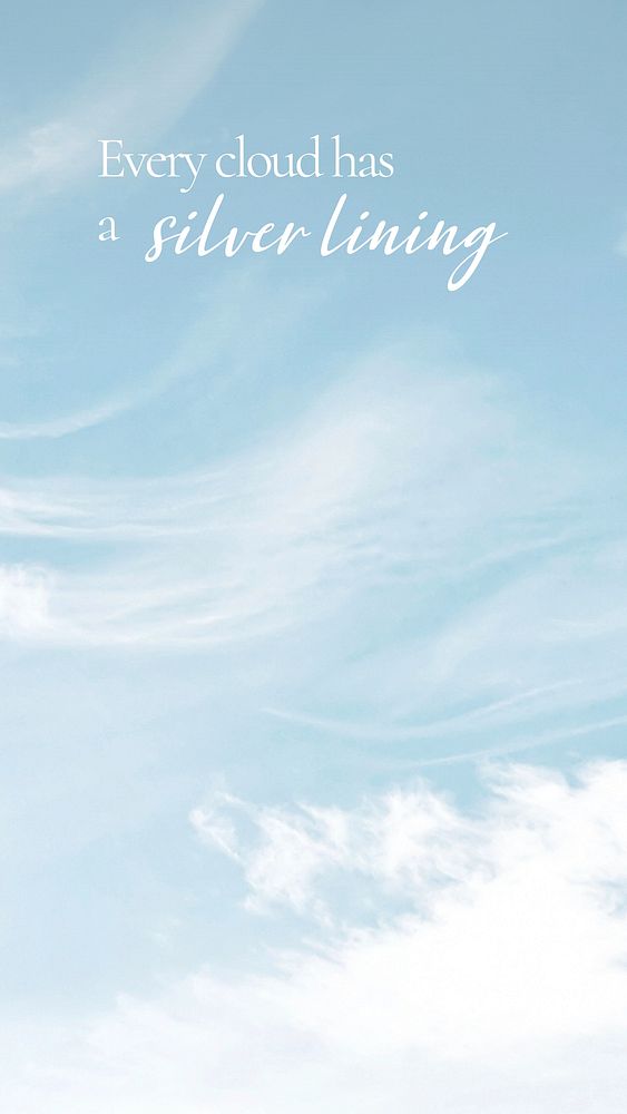 Silver lining quote Instagram story template