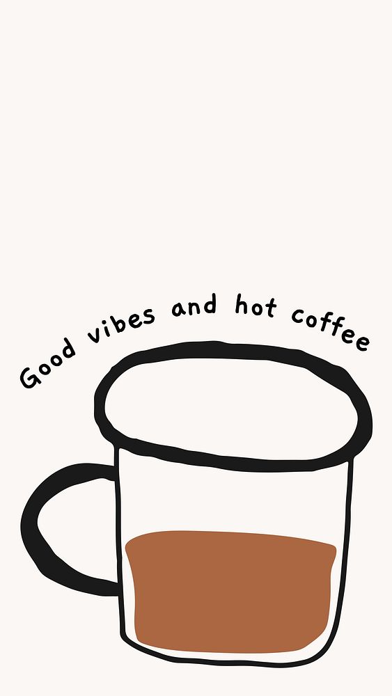 Good vibes & hot coffee quote Instagram story template