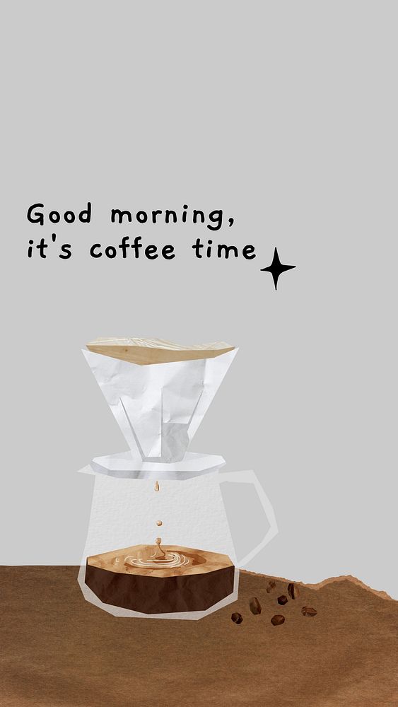 Coffee time morning quote Instagram story template