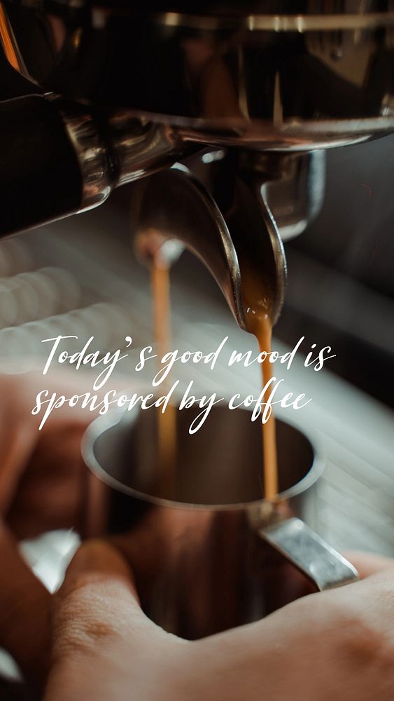 Quote about coffee quote Instagram story template