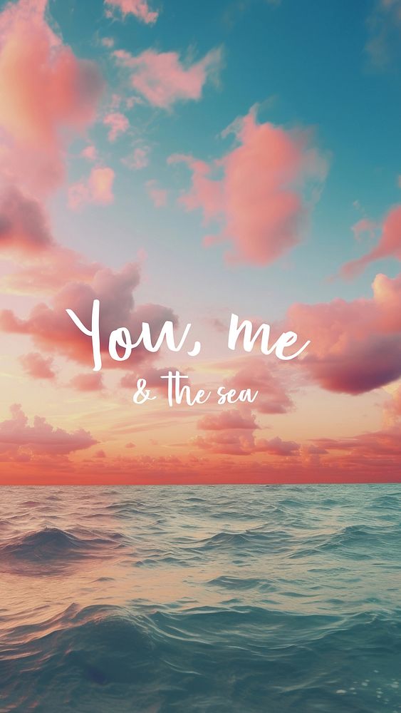 You, me & sea quote Instagram story template