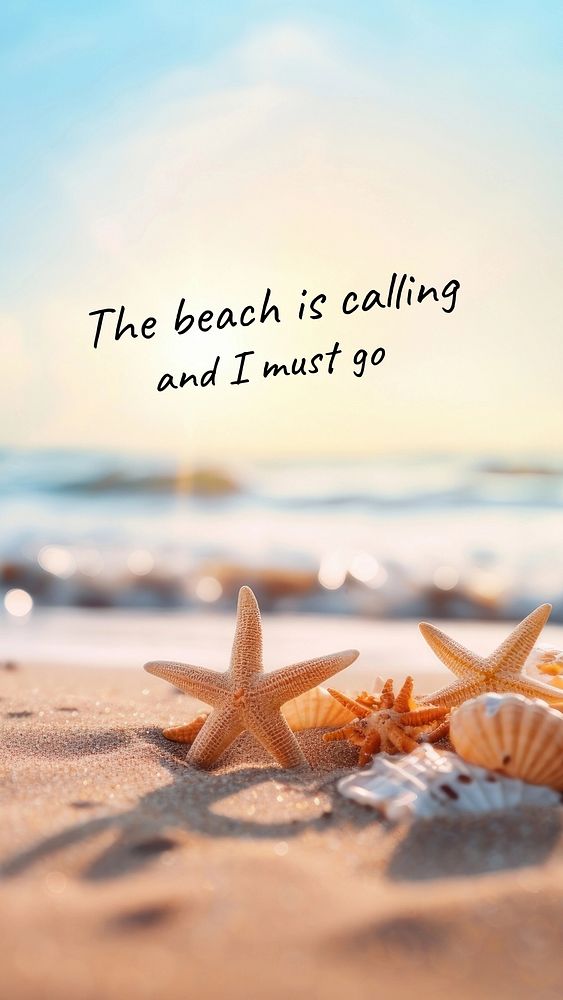 Beach  quote Instagram story template