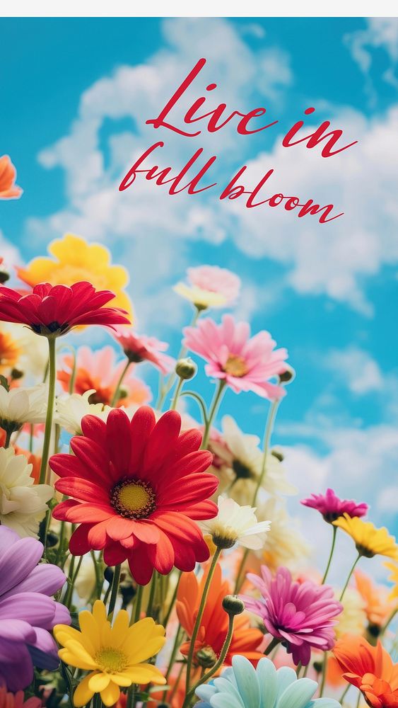 Flower & positivity  quote Instagram story template