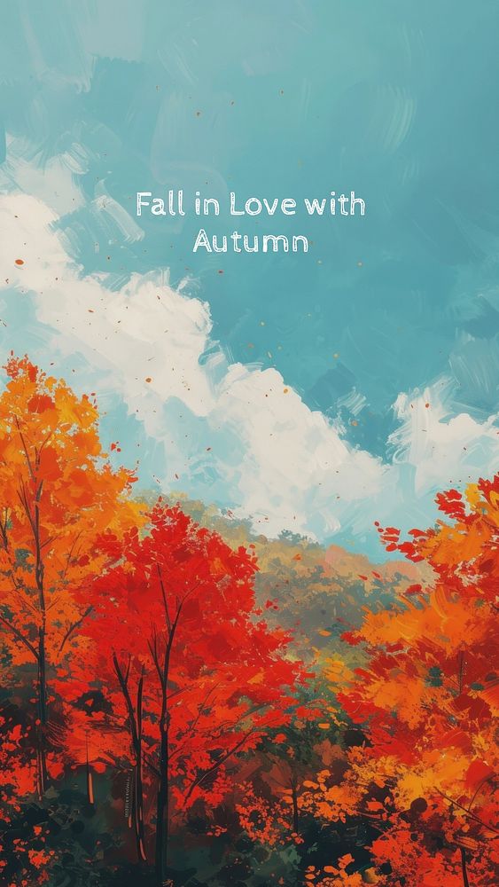 Autumn  quote  mobile phone wallpaper template