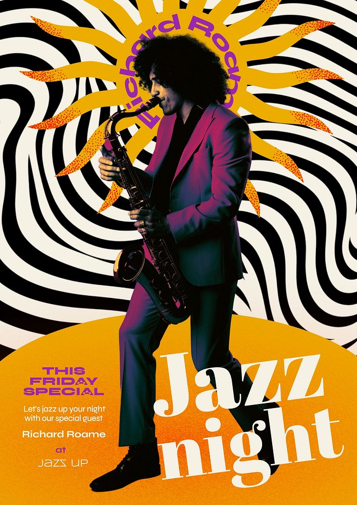 Jazz night poster template