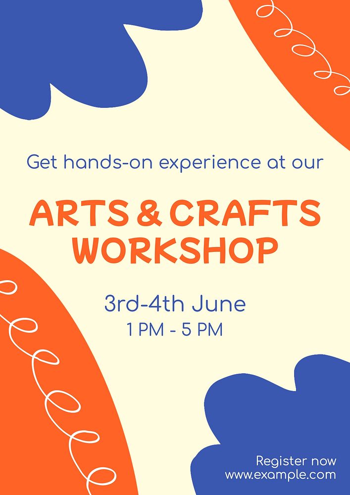 Art crafts workshop poster template