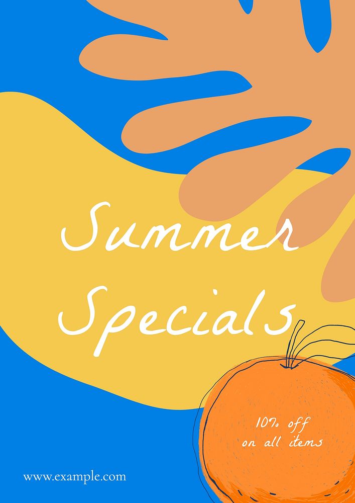 Summer specials poster template