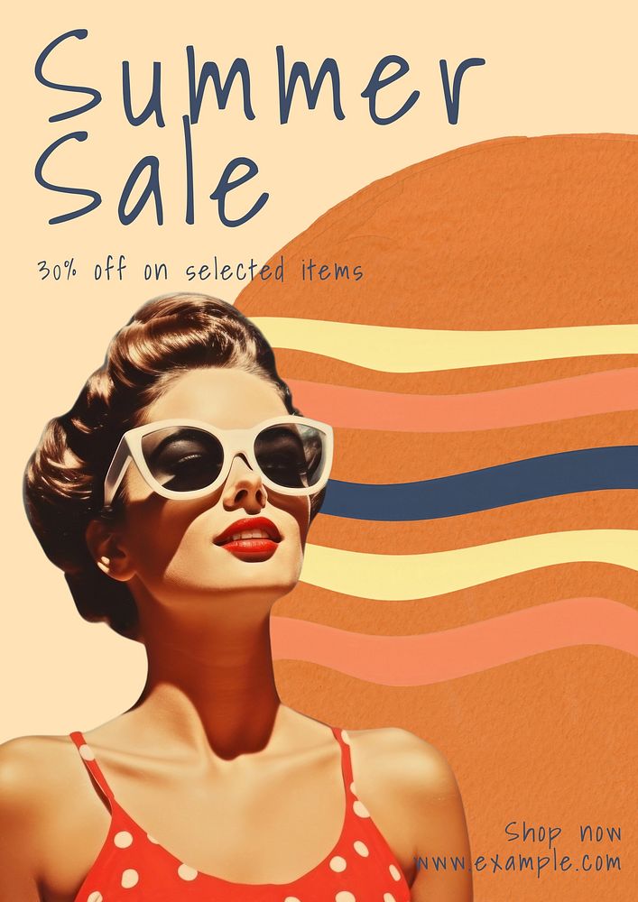 Summer sale fashion poster template