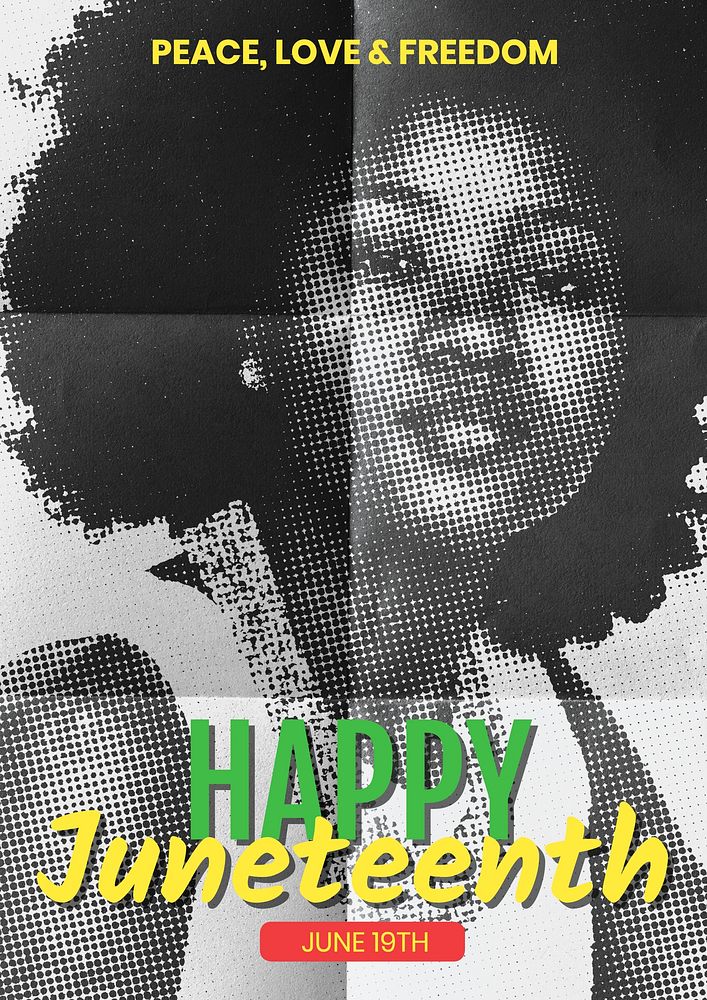 Happy Juneteenth poster template