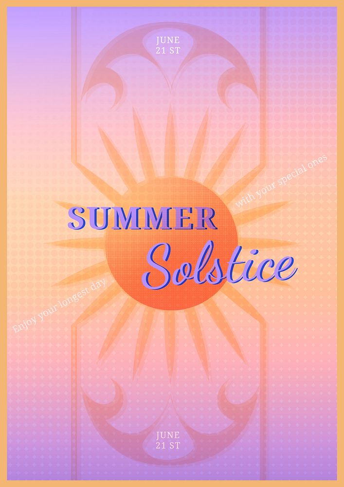 Summer solstice poster template