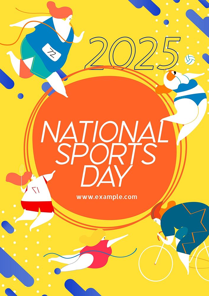 National sports day poster template