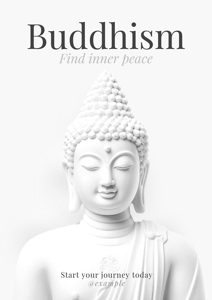 Buddhism & inner peace poster template