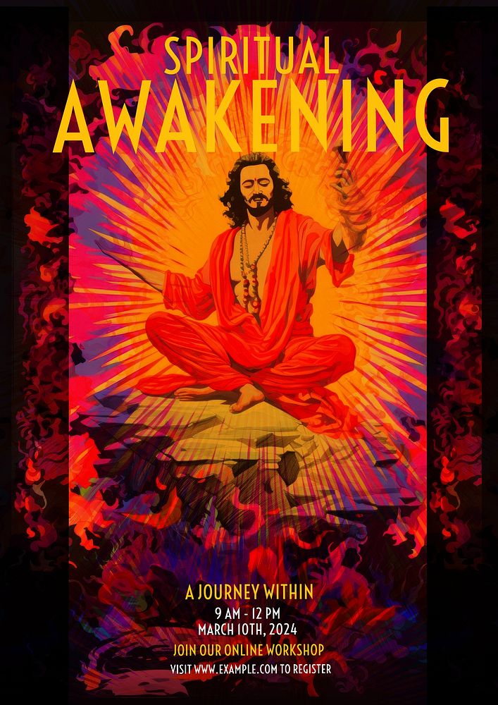 Spiritual awakening workshop poster template