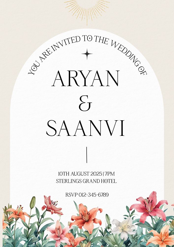 Indian wedding invitation card template
