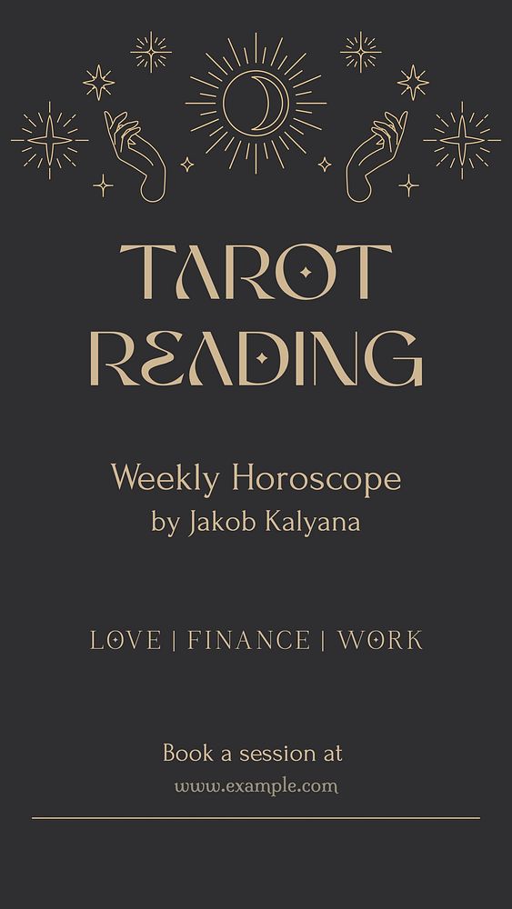Tarot reading Facebook story template