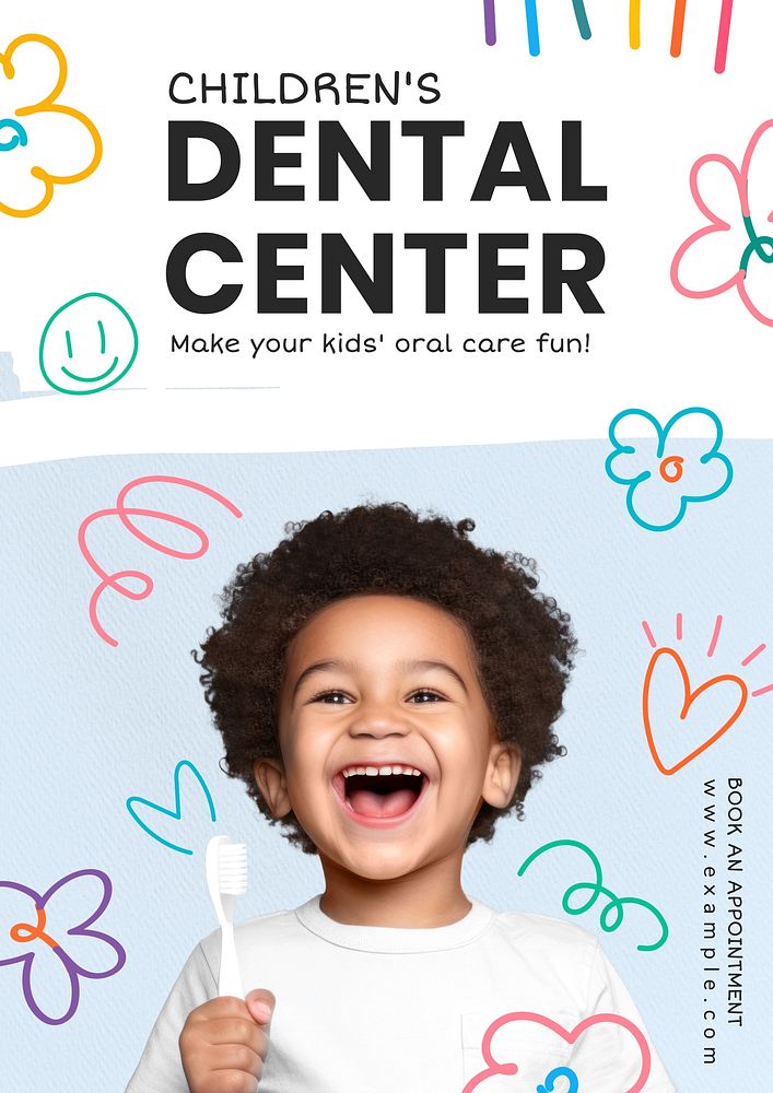 Children's dental center poster template