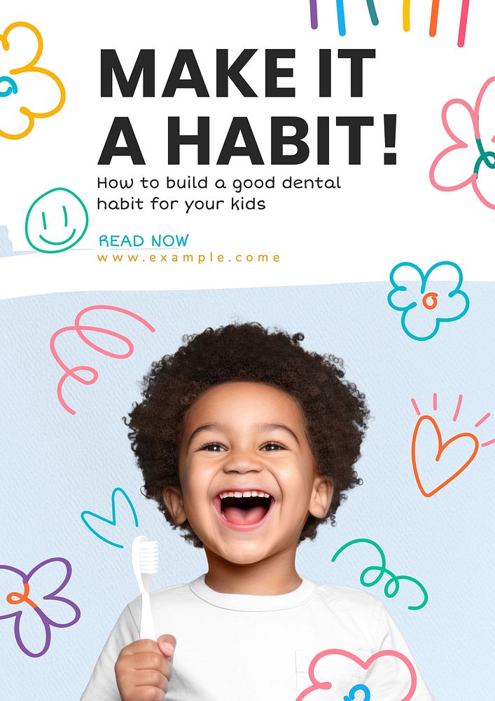 Dental habit poster template