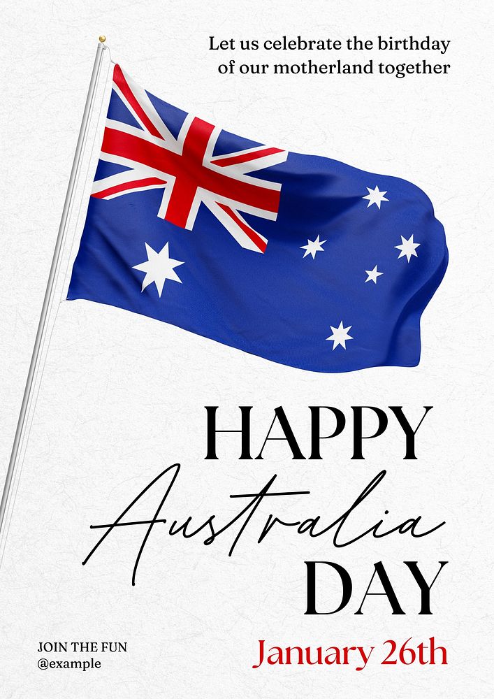 Happy australia day poster template