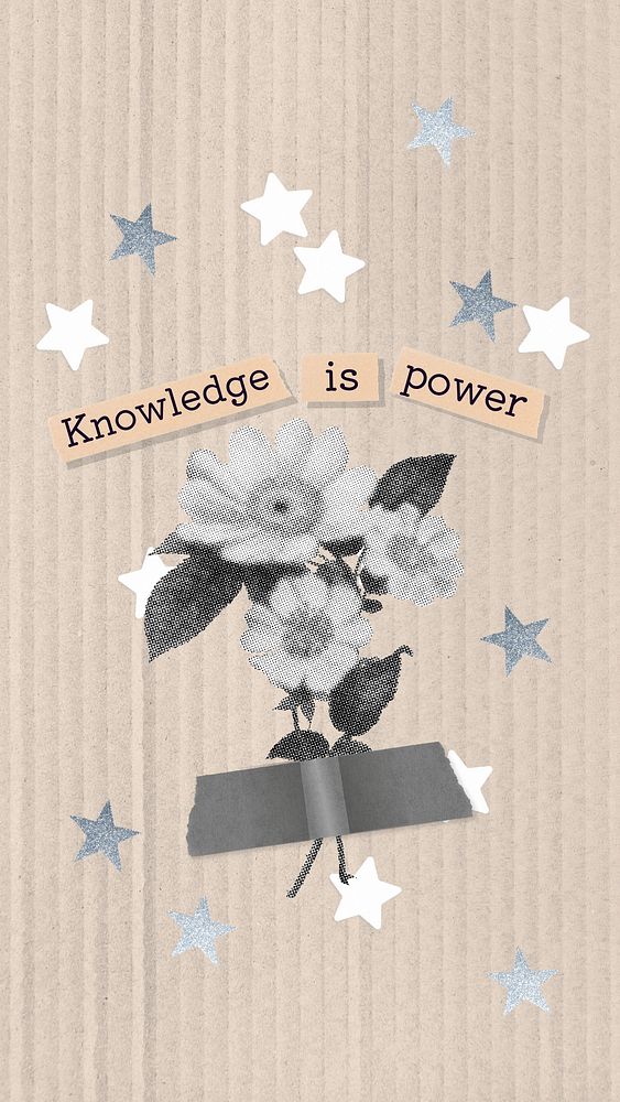 Knowledge is power quote   mobile wallpaper template
