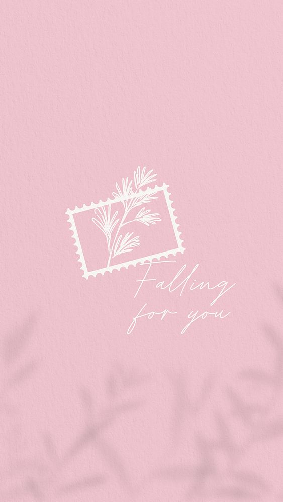 Falling for you quote   mobile wallpaper template