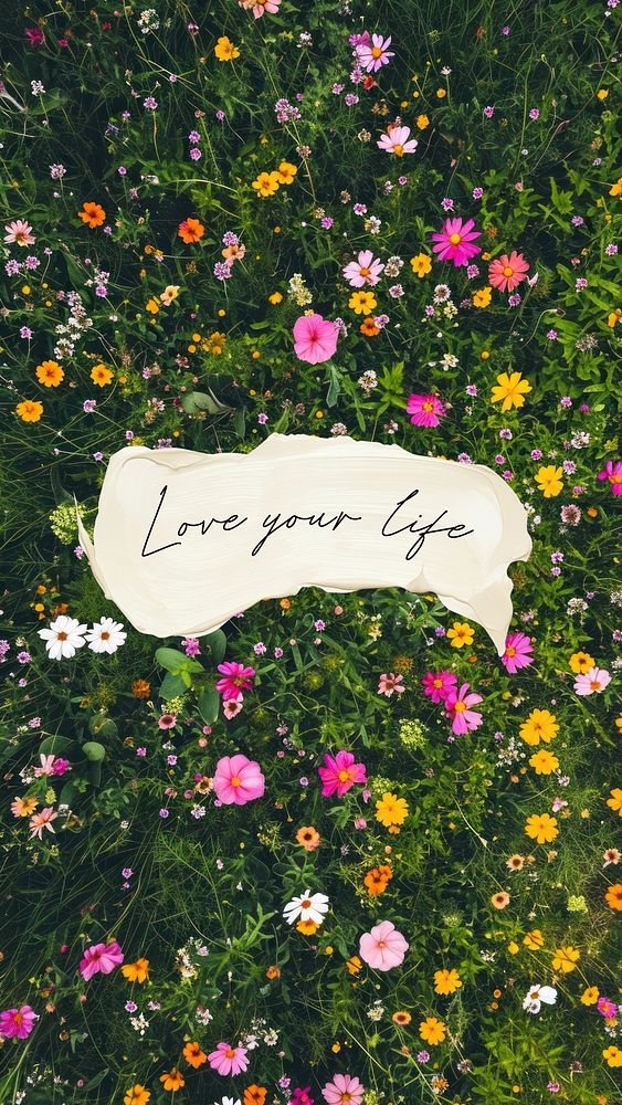 Love your life quote   mobile wallpaper template
