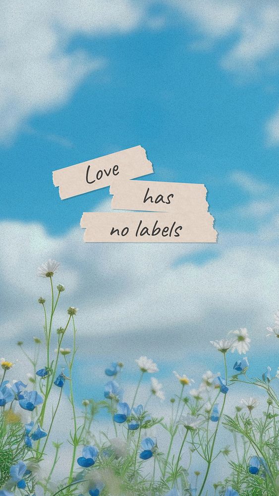 Love has no labels quote  mobile wallpaper template